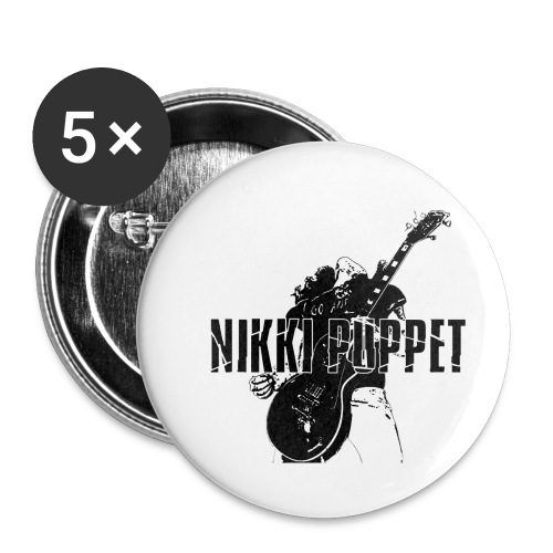 NP gitarrist Logo schwarz - Buttons klein 25 mm (5er Pack)