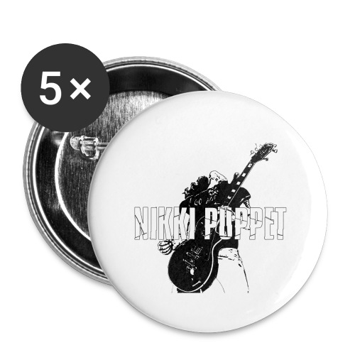 NP gitarrist Logo weiss - Buttons klein 25 mm (5er Pack)