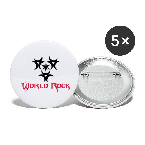 Motif World Rock - Lot de 5 petits badges (25 mm)