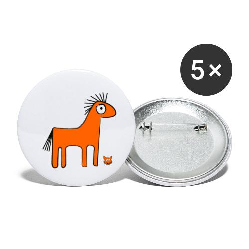 orange horse - Confezione da 5 spille piccole (25 mm)