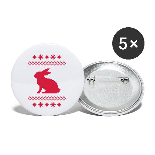 Norwegerhase hase kaninchen häschen bunny langohr - Buttons klein 25 mm (5er Pack)