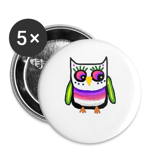 Colorful owl - Buttons small 1''/25 mm (5-pack)
