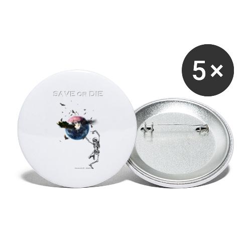 Save or die skeleton - Lot de 5 petits badges (25 mm)