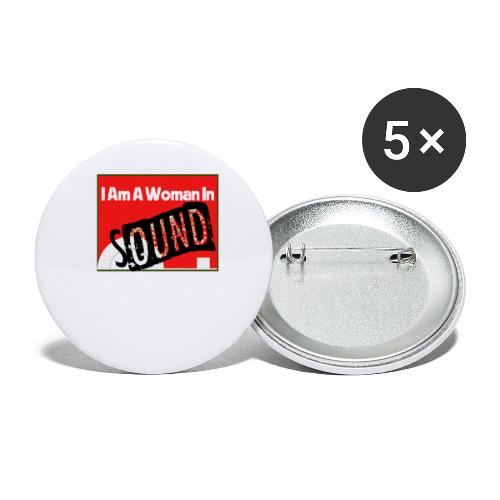 I am a woman in sound - red - Buttons small 1''/25 mm (5-pack)