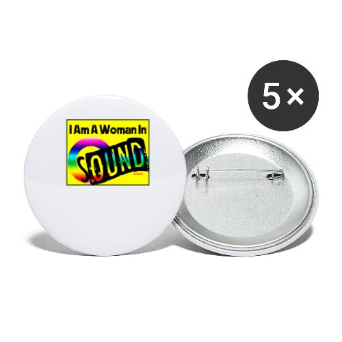 I am a woman in sound - rainbow - Buttons small 1''/25 mm (5-pack)