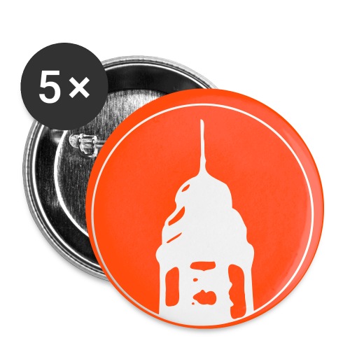Logo mit farbigem Hintergrund - Buttons klein 25 mm (5er Pack)