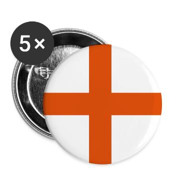 England Flagge 2 - Buttons klein 25 mm (5er Pack) - Weiß - Vorne