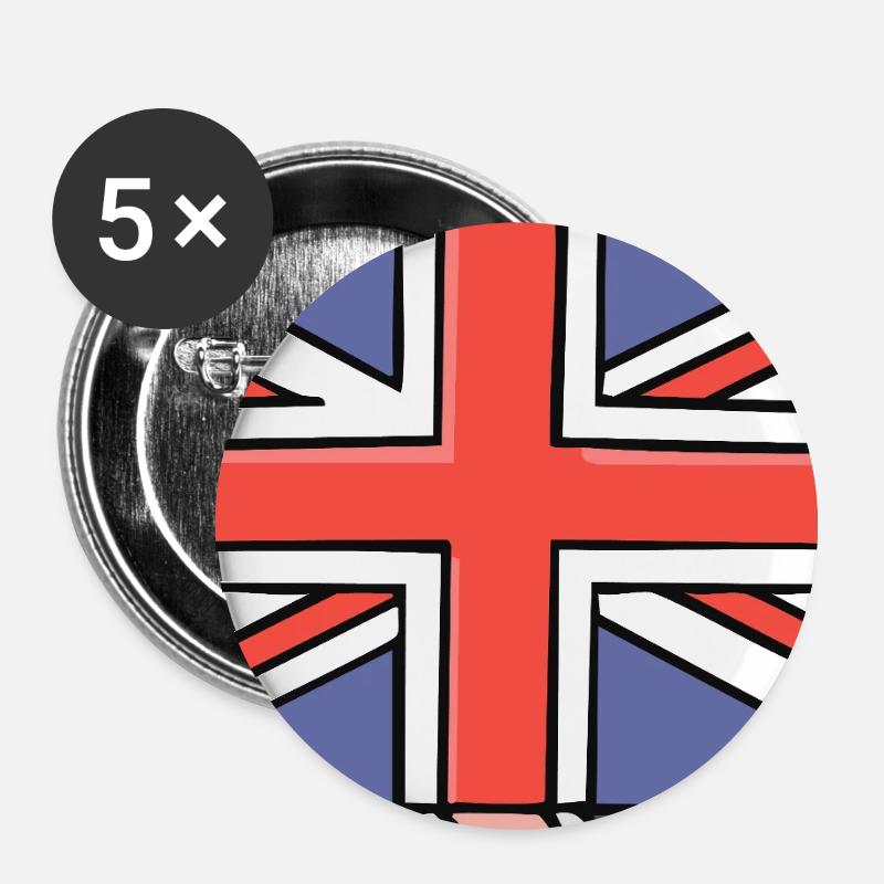 Union Jack brick - Buttons small 1''/25 mm (5-pack) - white