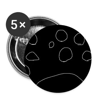 Minimaler Pfotenabdruck Schwarz - Buttons klein 25 mm (5er Pack) - Weiß - Vorne