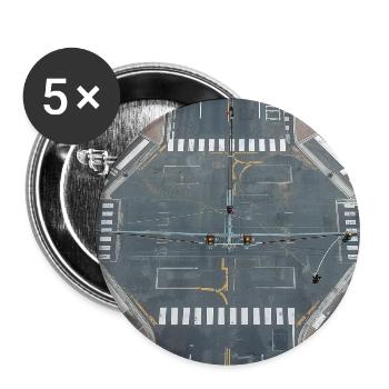 Vue aérienne de la géométrie d’intersection - Lot de 5 petits badges (25 mm) - blanc - Devant