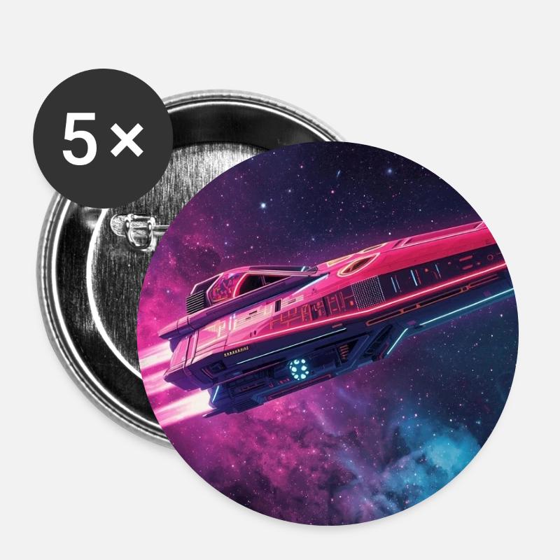 spaceship - Buttons small 1''/25 mm (5-pack) - white
