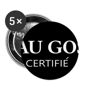 Logo beau Gosse certifié - Lot de 5 petits badges (25 mm) - blanc - Devant