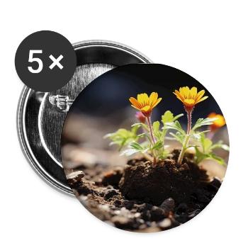 Flower in sunlight - Buttons small 1''/25 mm (5-pack) - white - Front