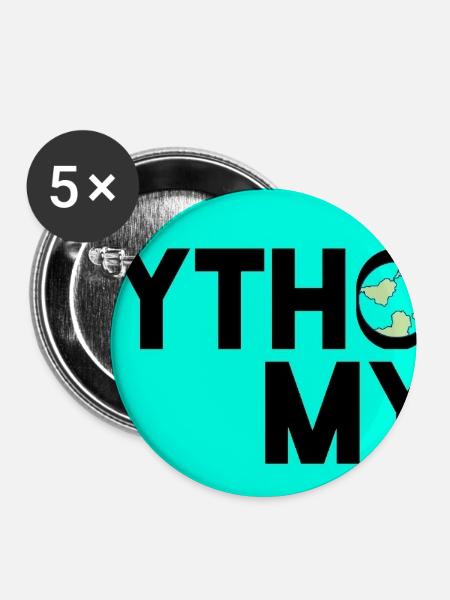 Mythos Mythos Globus - Buttons klein 25 mm (5er Pack) - Weiß