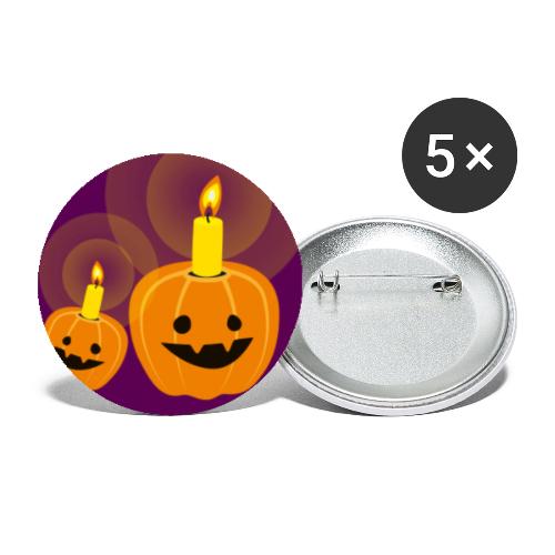 Halloween Kuerbiskerze - Buttons klein 25 mm (5er Pack)
