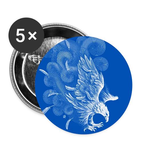 Windy Wings Blue - Buttons small 1''/25 mm (5-pack)
