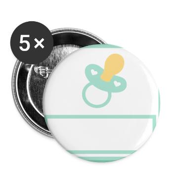 Personnalisez votre propre modèle de bébé - Lot de 5 petits badges (25 mm) - blanc - Devant