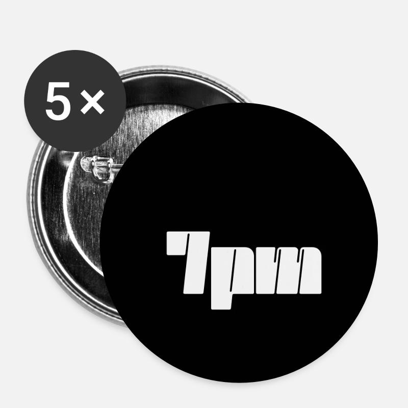7pm - Buttons klein 25 mm (5er Pack) - Weiß