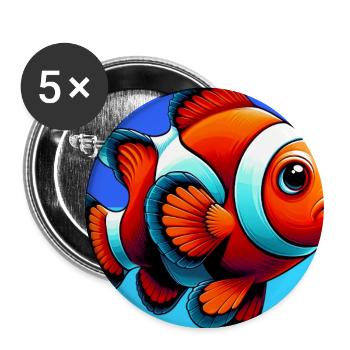 Clownfish - Buttons small 1''/25 mm (5-pack) - white - Front