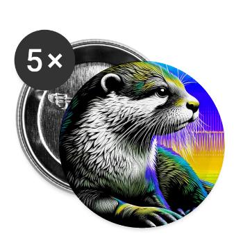 otter - Buttons small 1''/25 mm (5-pack) - white - Front