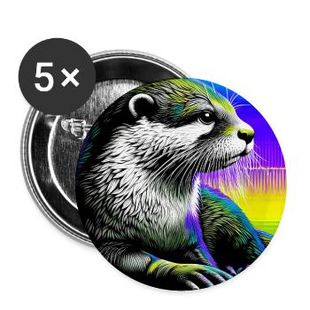 otter - Buttons small 1''/25 mm (5-pack) - white - Front