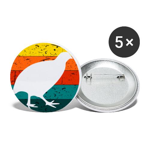 Retro Wachtel Geschenkidee Design Wachteln Logo - Buttons klein 25 mm (5er Pack)