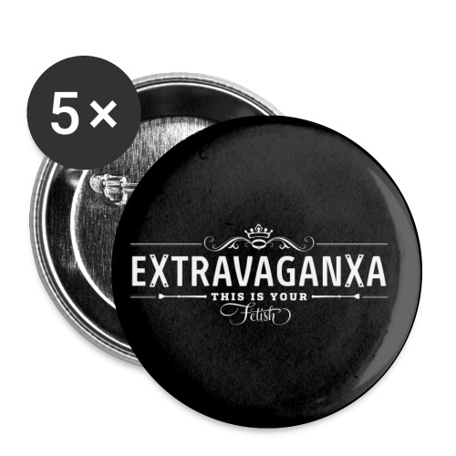 Extravaganxa logo mask Black - Przypinka mała 25 mm (pakiet 5 szt.)