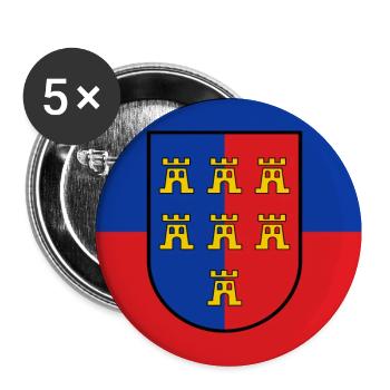 Transylvania coat of arms on a blue-red background - Buttons small 1''/25 mm (5-pack) - white - Front