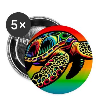 turtle - Buttons small 1''/25 mm (5-pack) - white - Front