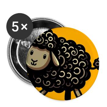 Black Sheep - Buttons small 1''/25 mm (5-pack) - white - Front
