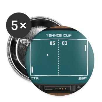 Tennis Cup Vintage Jannik and Carlos - Buttons small 1''/25 mm (5-pack) - white - Front
