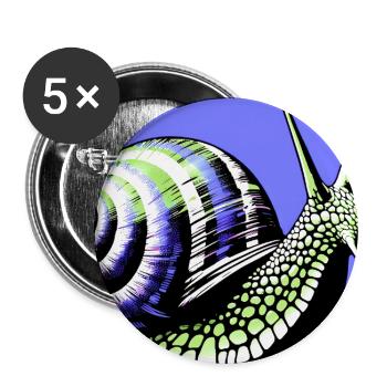 Escargot - Lot de 5 petits badges (25 mm) - blanc - Devant
