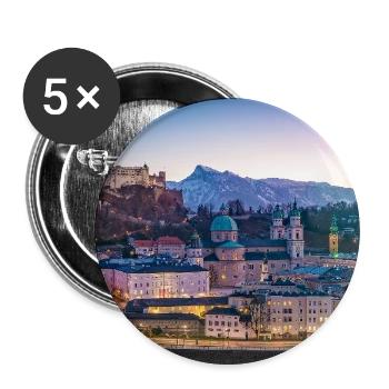 Salzburg Panorama in the evening - Buttons small 1''/25 mm (5-pack) - white - Front