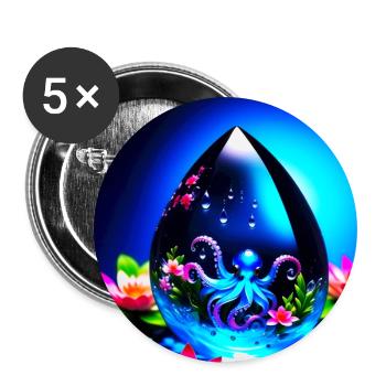 water drops - Buttons klein 25 mm (5er Pack) - Weiß - Vorne