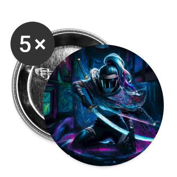 Graffiti Anime Samurai - Buttons small 1''/25 mm (5-pack) - white - Front