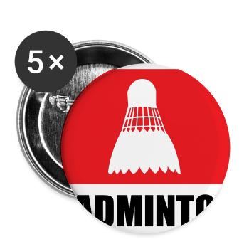Badminton - Sport - Racket - Buttons small 1''/25 mm (5-pack) - white - Front