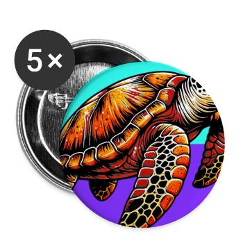 turtle - Buttons small 1''/25 mm (5-pack) - white - Front