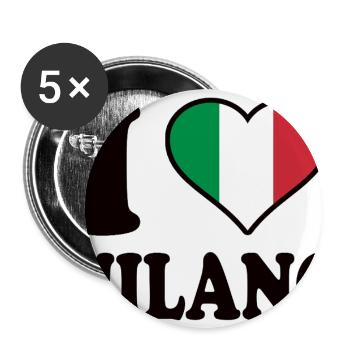 I love Milano, Mailand - Buttons klein 25 mm (5er Pack) - Weiß - Vorne