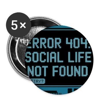 Retro 404: Sozialleben fehlt - Buttons klein 25 mm (5er Pack) - Weiß - Vorne