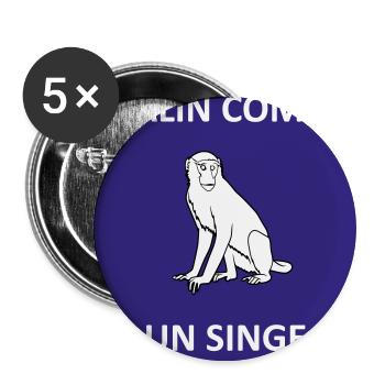 Clever wie ein Affe - Buttons klein 25 mm (5er Pack) - Weiß - Vorne