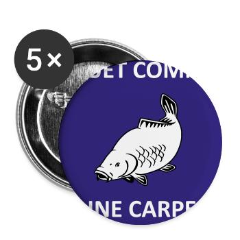 Muet comme une carpe - Lot de 5 petits badges (25 mm) - blanc - Devant