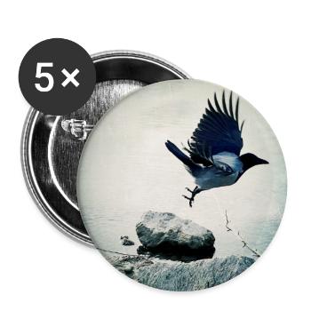 Le Vol du Corbeau - Lot de 5 petits badges (25 mm) - blanc - Devant