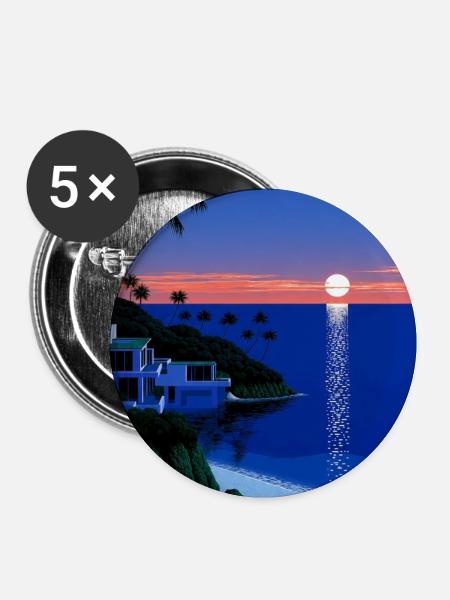 Beach sunset - Buttons klein 25 mm (5er Pack) - Weiß