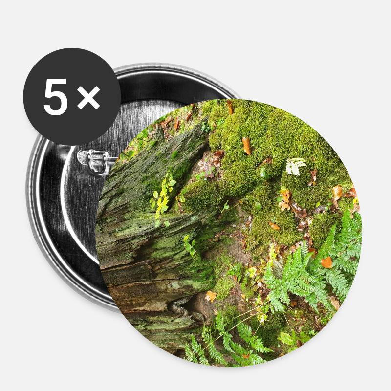 Autumn Forest - Buttons small 1''/25 mm (5-pack) - white