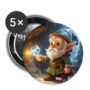 Crystal Gnome Cave Spark - Buttons small 1''/25 mm (5-pack) - white - Front