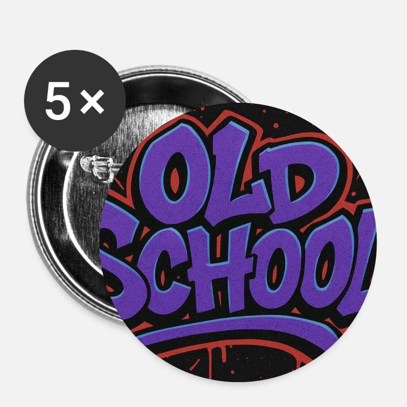 Old School Graffiti Lettering - Buttons small 1''/25 mm (5-pack) - white