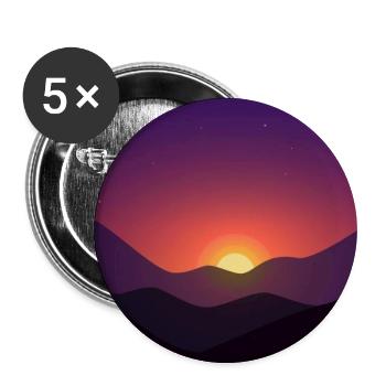 Sunset mountain in gradient - Buttons small 1''/25 mm (5-pack) - white - Front