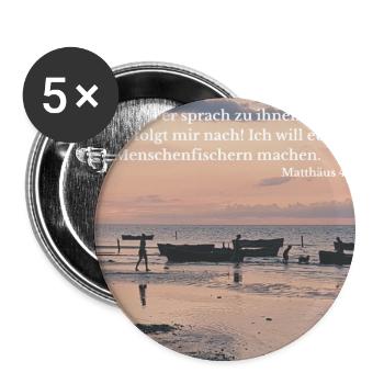 Vocation on the beach: fisher of men - Buttons small 1''/25 mm (5-pack) - white - Front