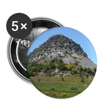 Ardèche Mountain Landscape – France - Lot de 5 petits badges (25 mm) - blanc - Devant
