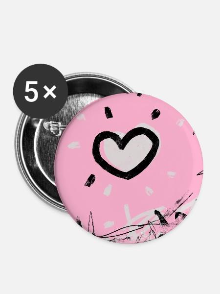 Verboten - Buttons klein 25 mm (5er Pack) - Weiß